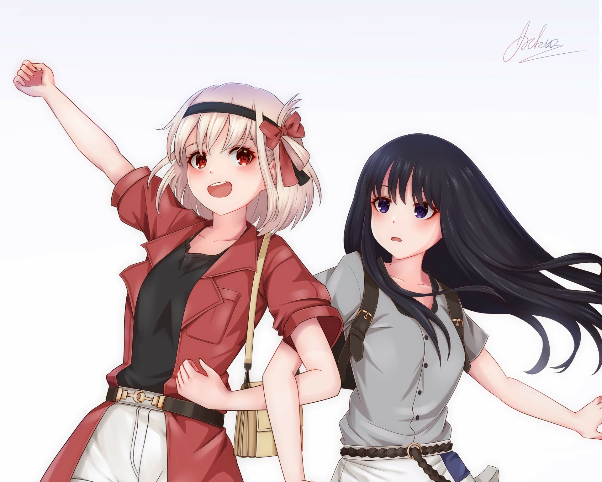 Download Takina Inoue Chisato Nishikigi Anime Lycoris Recoil HD Wallpaper by Aoikito