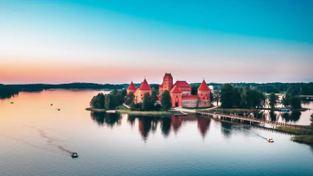 Lithuania man made Trakai Island Castle HD Desktop Wallpaper | Background Image