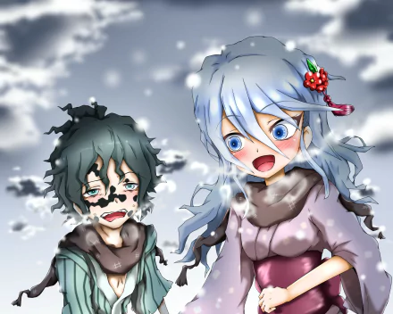 Daki (Demon Slayer) Gyutaro (Demon Slayer) Anime Demon Slayer: Kimetsu no Yaiba HD Desktop Wallpaper | Background Image