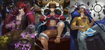 Trafalgar Law Monkey D. Luffy Eustass Kid Anime One Piece HD Desktop Wallpaper | Background Image