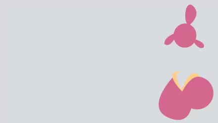 Minimalist HD PC desktop wallpaper featuring Medicham from the Pokémon anime, showcasing the character’s distinct head and feet in a clean, simple design.