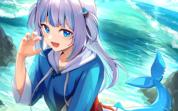 Anime Virtual Youtuber Gawr Gura Hololive HD Wallpaper | Background Image