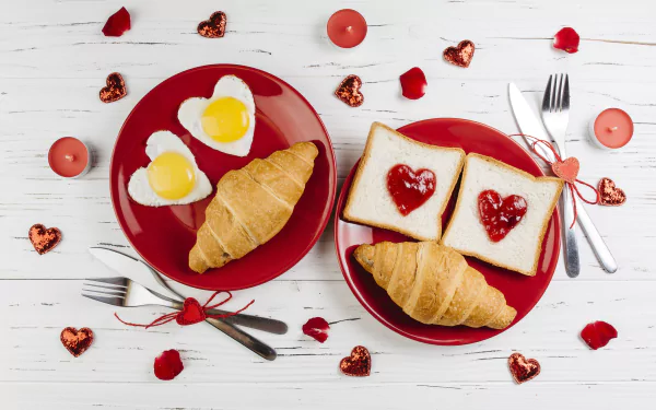 Valentine's Day food breakfast HD Desktop Wallpaper | Background Image