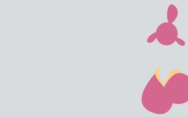 Minimalist HD PC desktop wallpaper featuring Medicham from the Pokémon anime, showcasing the character’s distinct head and feet in a clean, simple design.