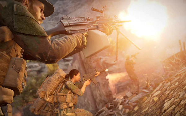 HD wallpaper of Insurgency: Sandstorm game showing soldiers in combat for desktop background.