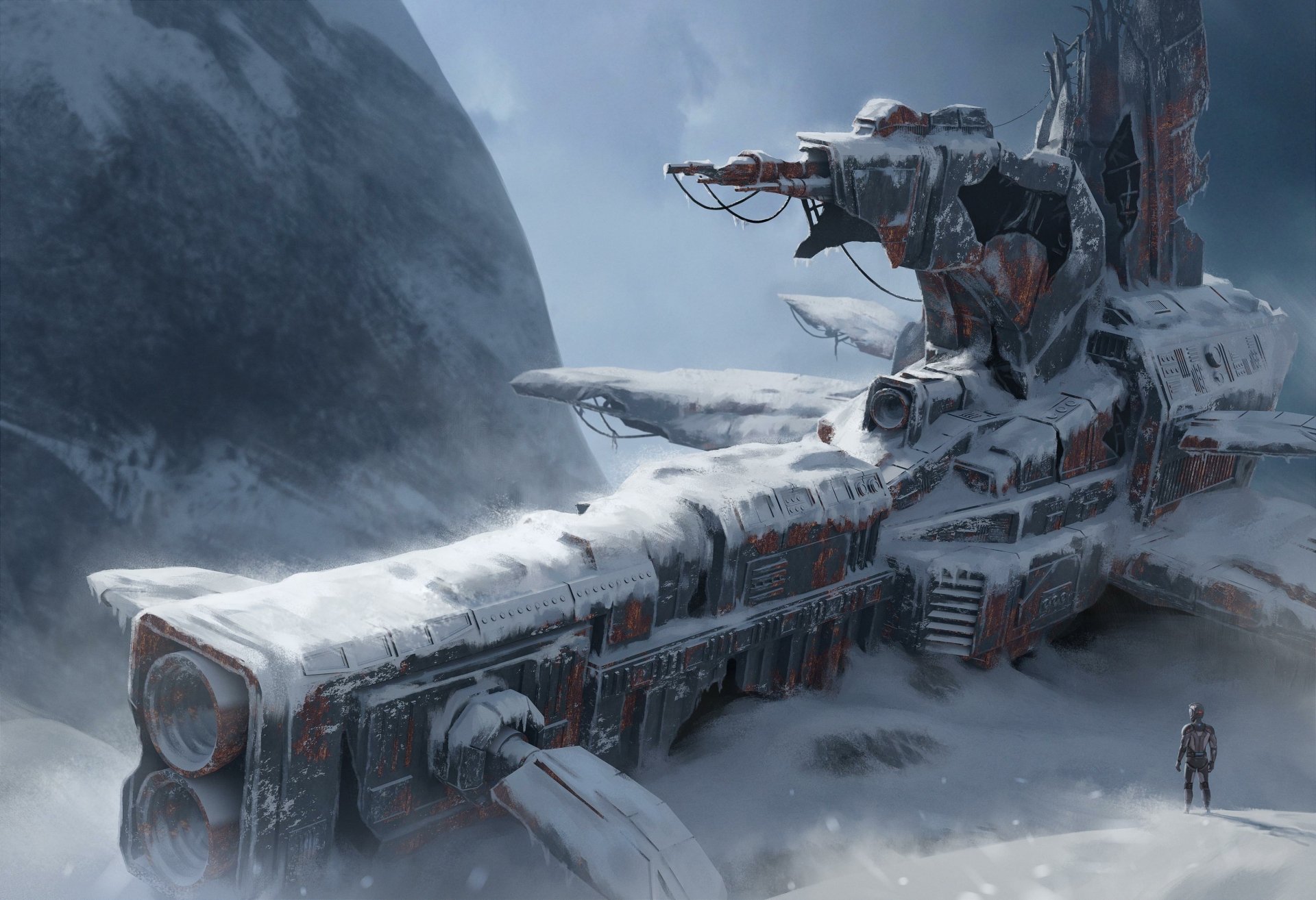 Download Sci Fi Wreck HD Wallpaper by Antoci Bogdan