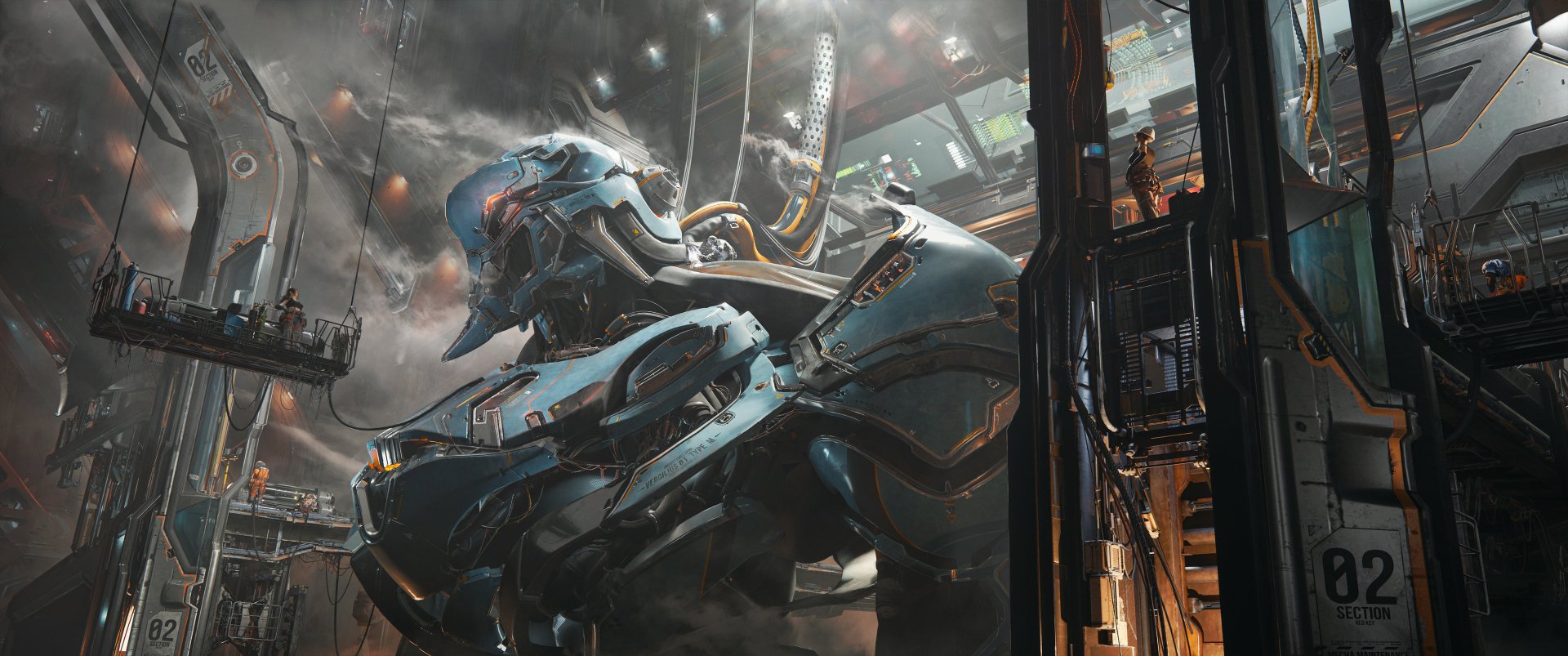 Download Sci Fi Robot HD Wallpaper by Egor Poskryakov