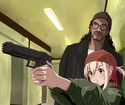 Mika (Lycoris Recoil) Chisato Nishikigi Anime Lycoris Recoil HD Desktop Wallpaper | Background Image