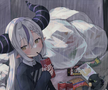 hololive La+ Darknesss (Virtual Youtuber) Anime Virtual Youtuber HD Desktop Wallpaper | Background Image