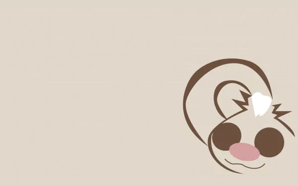 HD anime-style wallpaper featuring Slakoth, a Normal-type Pokémon, with a minimalist beige background for a clean PC desktop look.