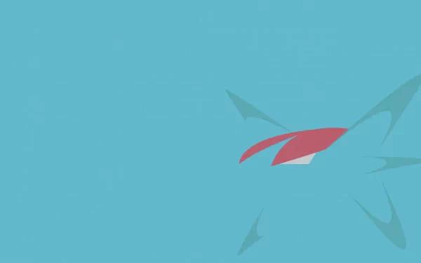 HD PC desktop wallpaper featuring Salamence from the Pokémon anime against a soft blue background.