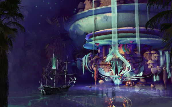 fantasy ship HD Desktop Wallpaper | Background Image