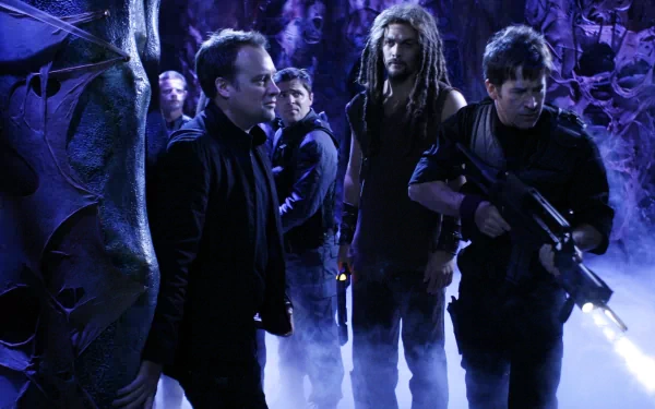 Ronon Dex Jason Momoa John Sheppard Joe Flanigan Rodney Mckay David Hewlett TV Show Stargate Atlantis HD Desktop Wallpaper | Background Image