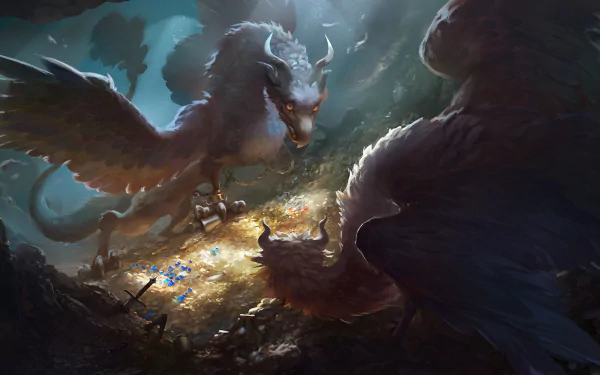 treasure fantasy dragon HD Desktop Wallpaper | Background Image