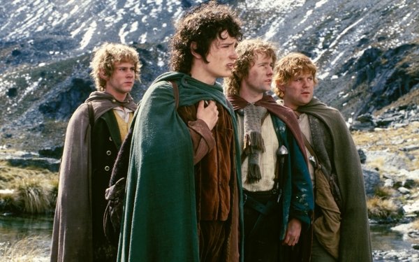 Billy Boyd Elijah Wood Peregrin Took Samwise Gamgee Frodo Baggins movie The Lord of the Rings: The Fellowship of the Ring HD Desktop Wallpaper | Background Image