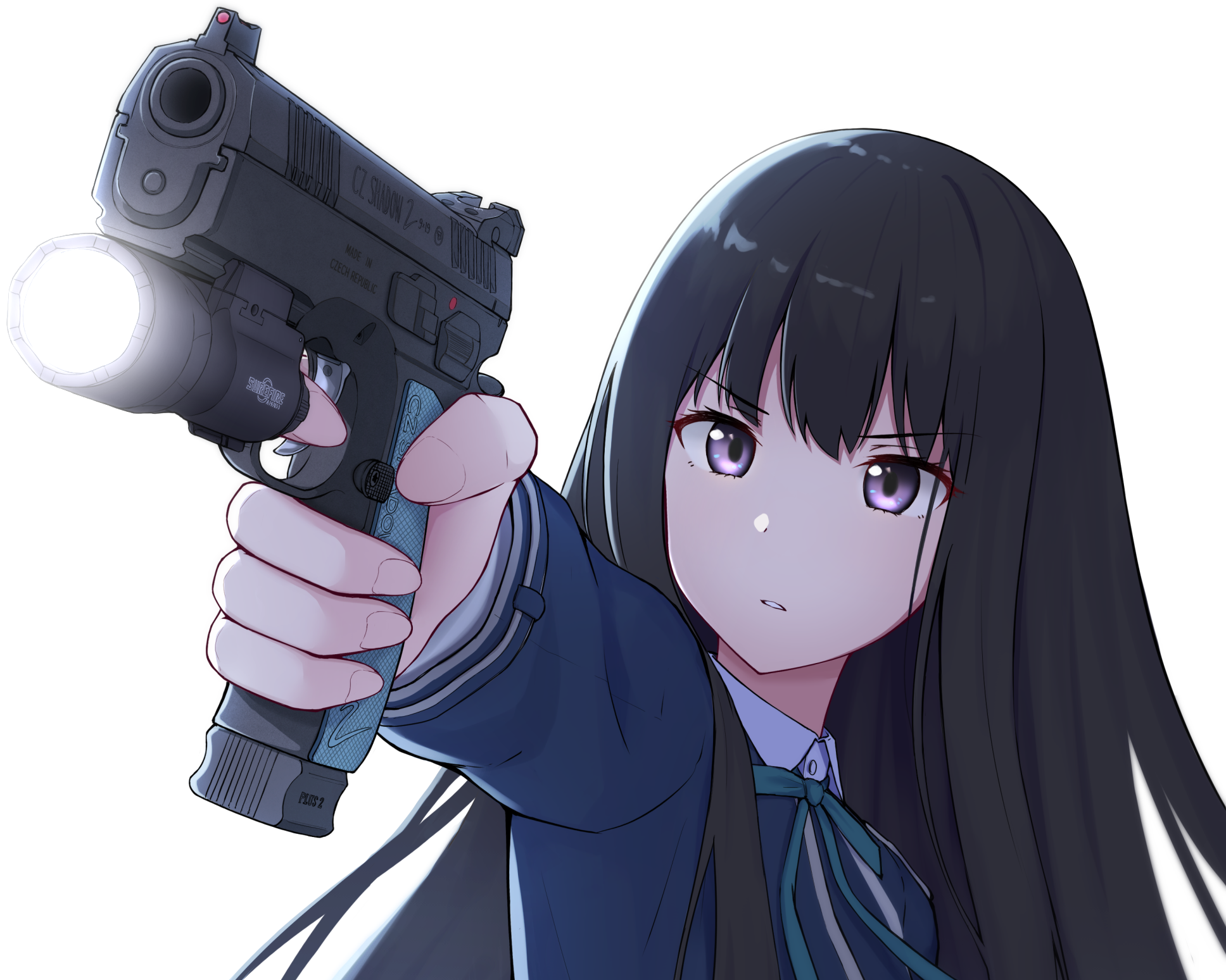 Transparent Anime Gun Png Anime Girl With Gun Meme, Png Download ...