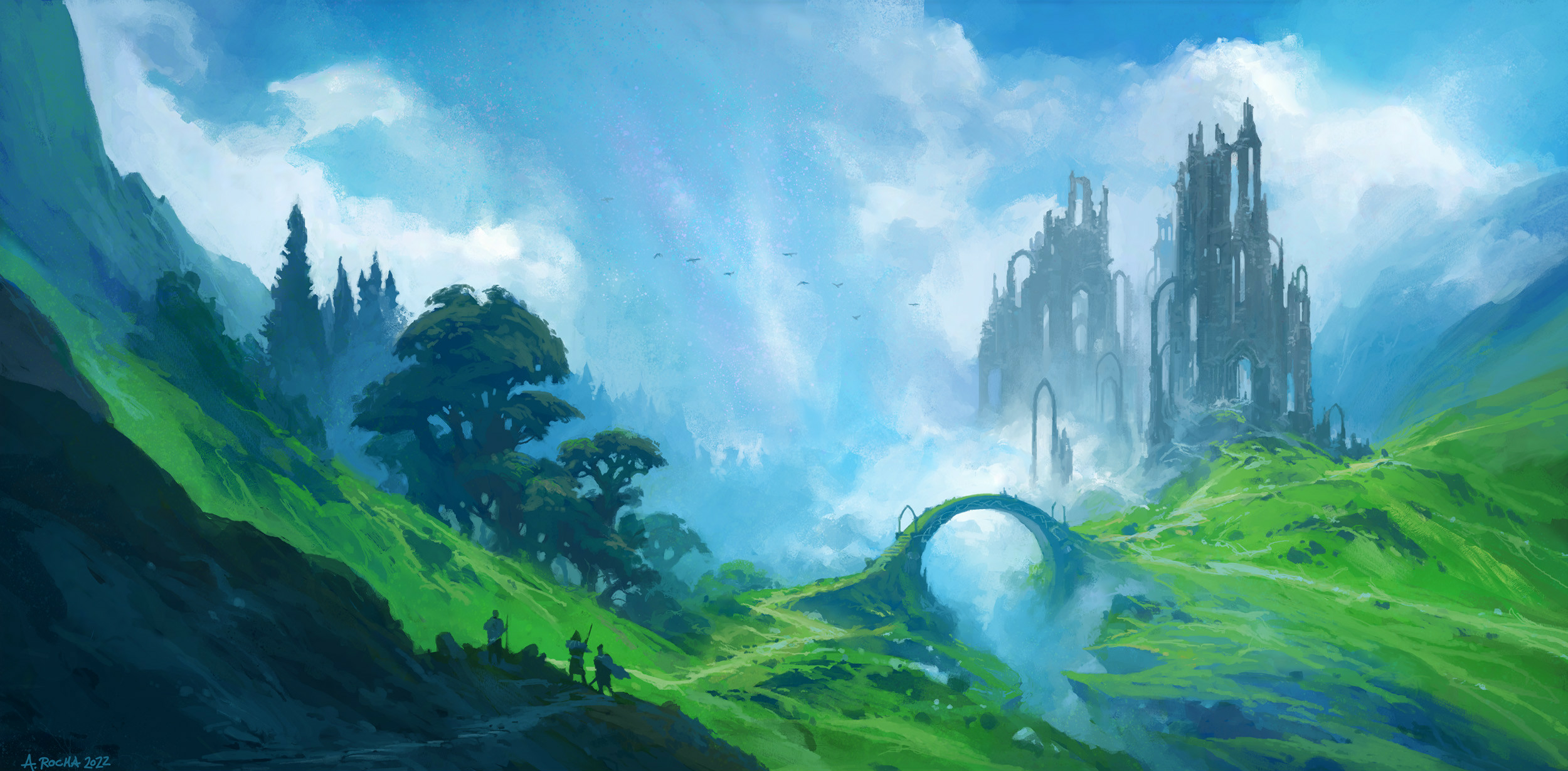 Download Fantasy Landscape Fantasy Landscape HD Wallpaper by Andreas Rocha