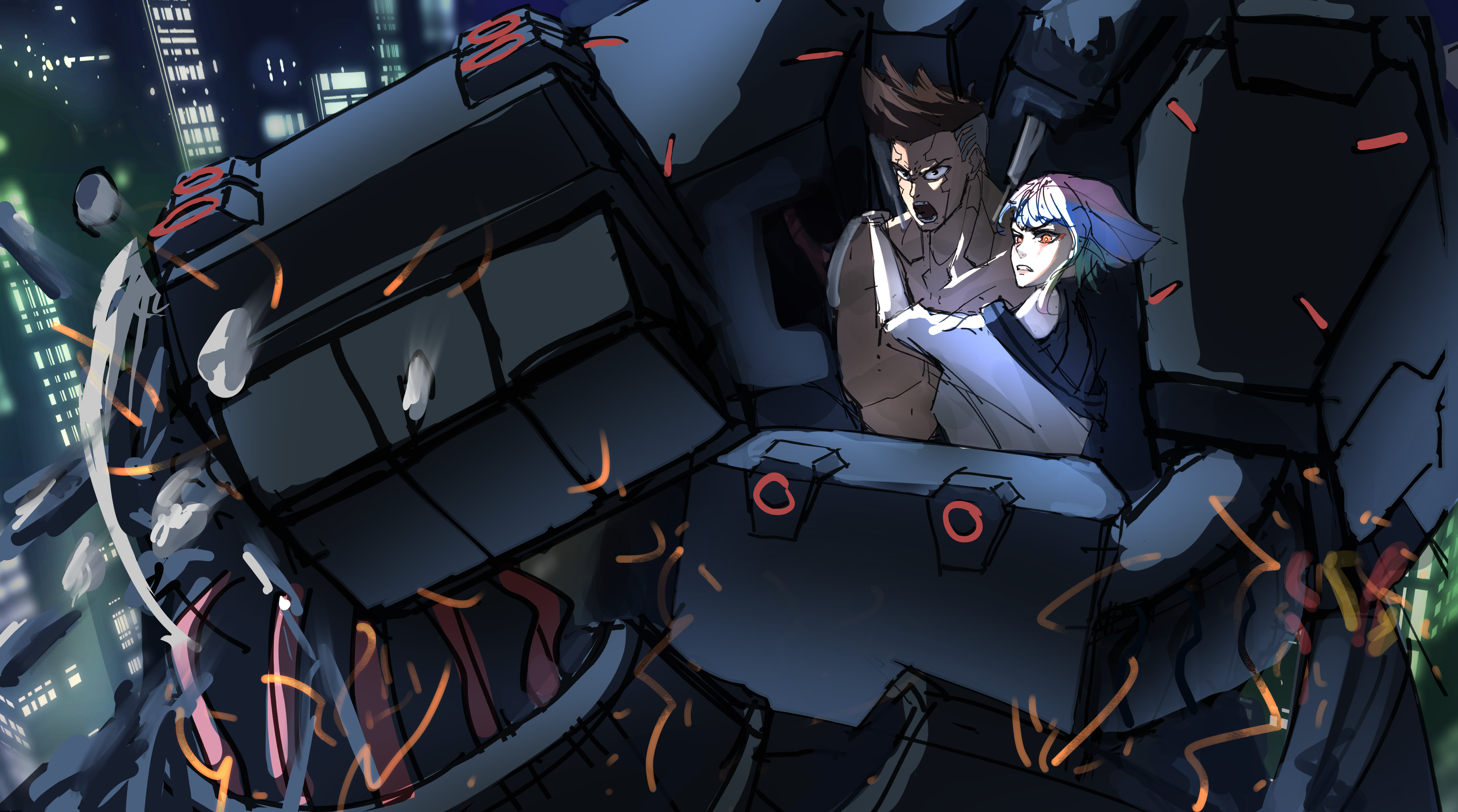 Cyberpunk Edgerunners Anime, Lucy and David