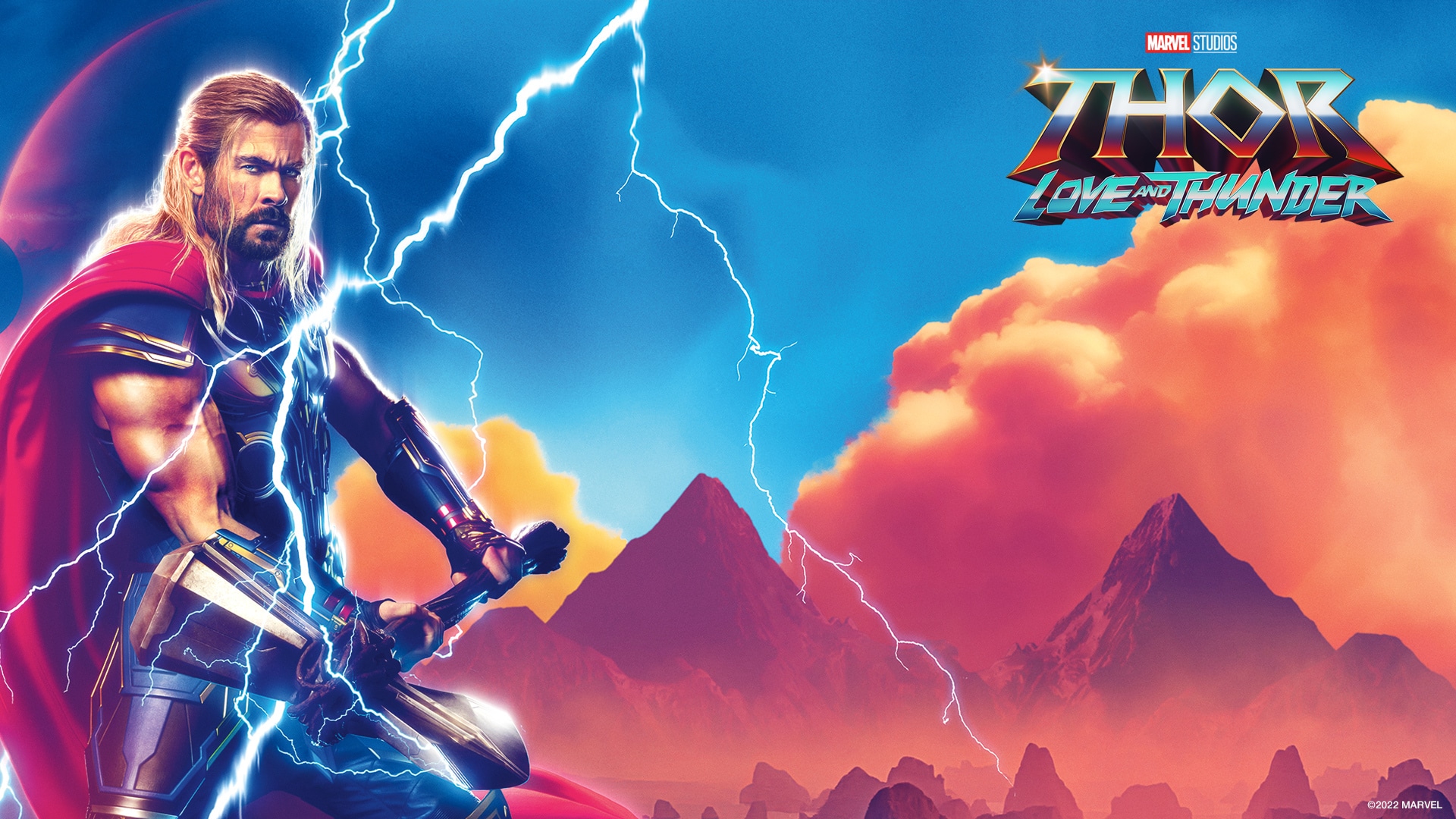 Download Marvel Hero Thor Stormbreaker With Thunders Wallpaper | Wallpapers .com
