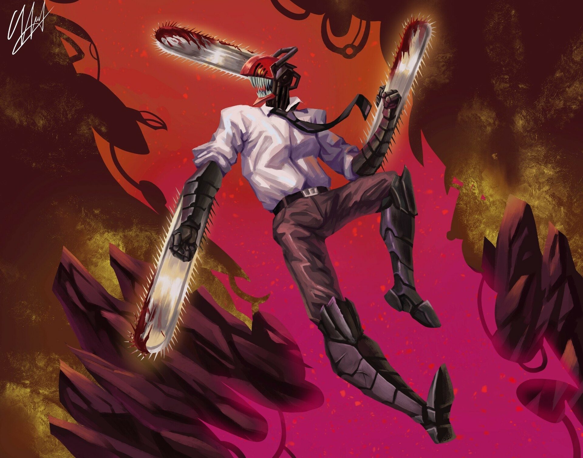 Download Denji (Chainsaw Man) Anime Chainsaw Man HD Wallpaper by DimionMoon