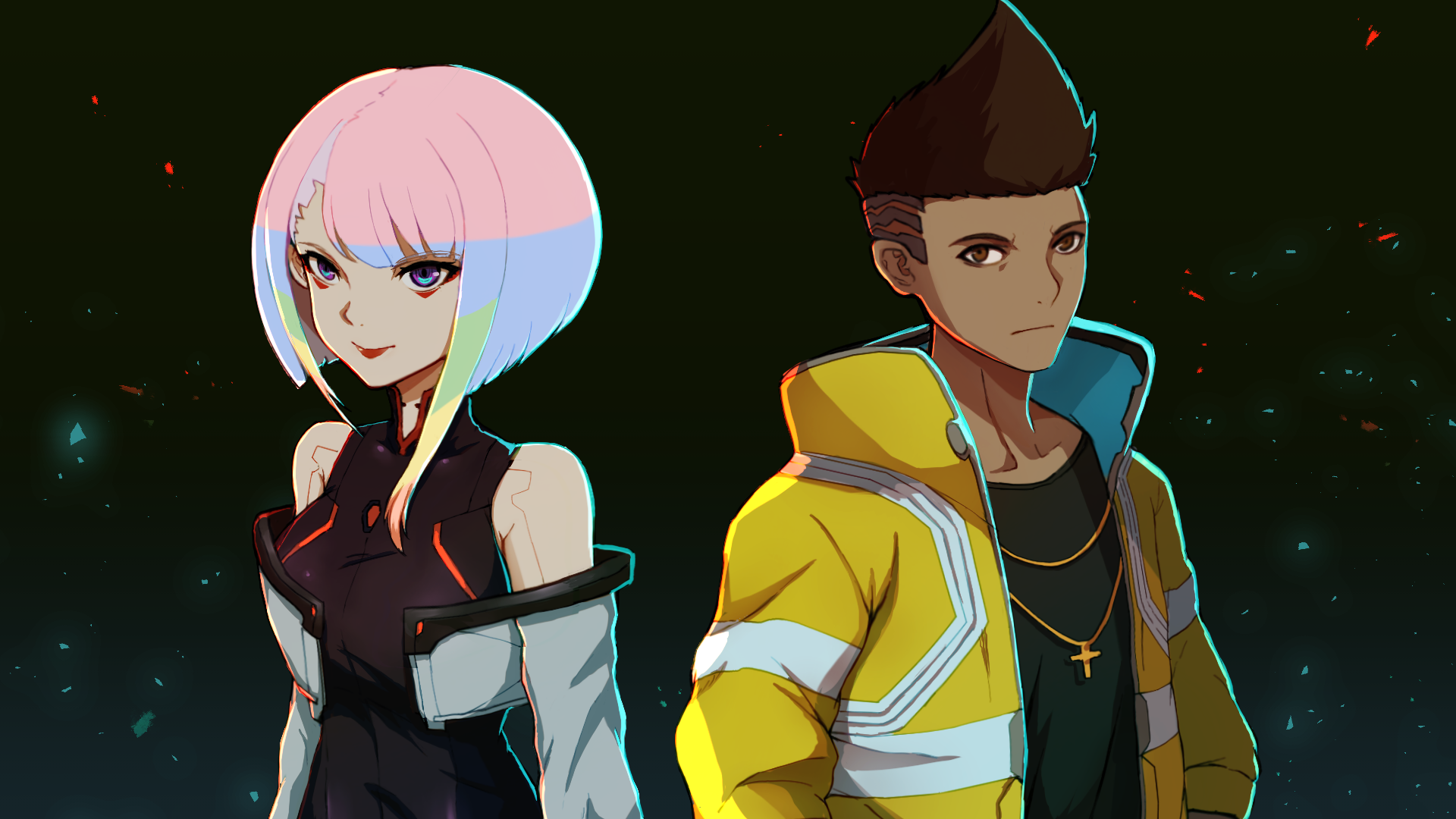 Download David (Cyberpunk: Edgerunners) Lucy (Cyberpunk: Edgerunners) Anime Cyberpunk: Edgerunners HD Wallpaper by Rainywins