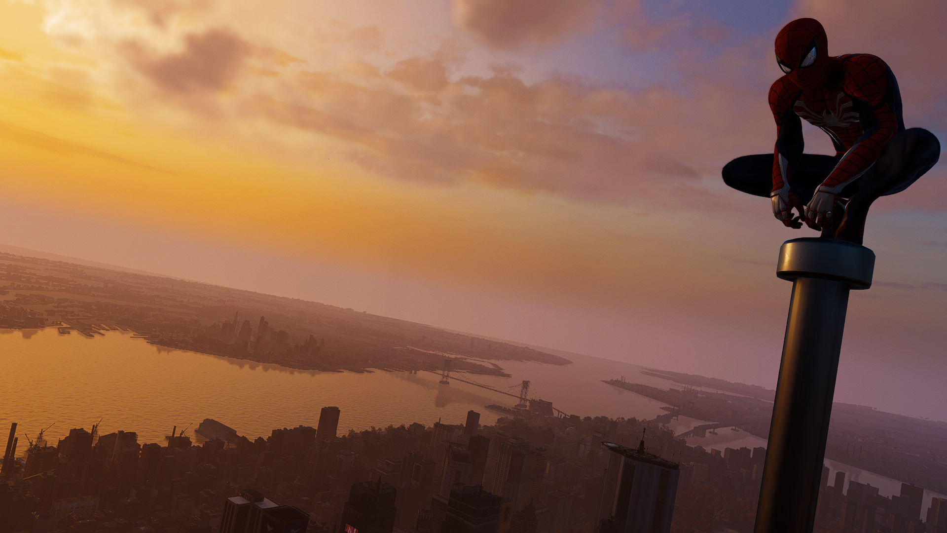 Spider-man looking over all of New York by JabroniDave