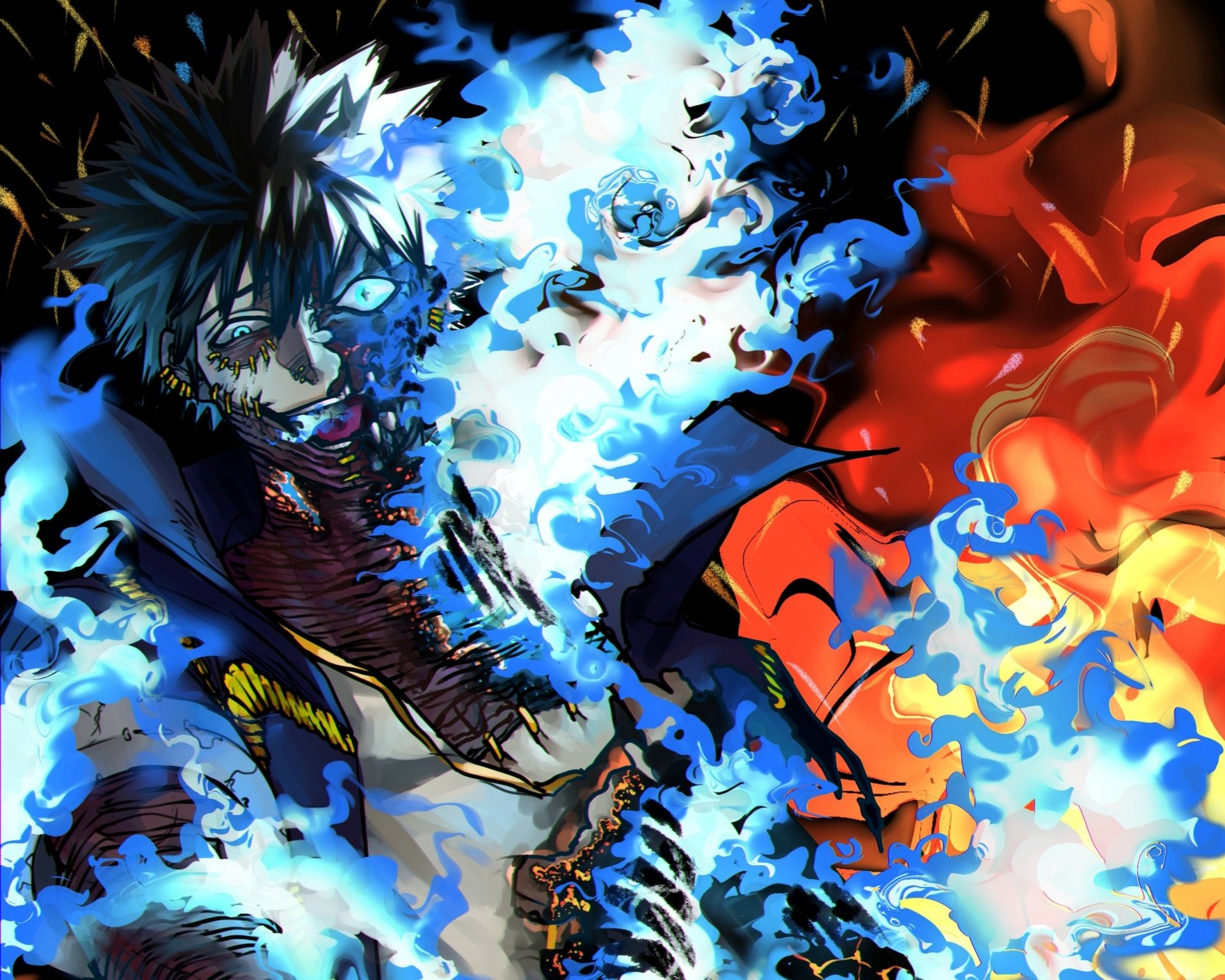 Fiery HD Wallpaper of Dabi from My Hero Academia by 達