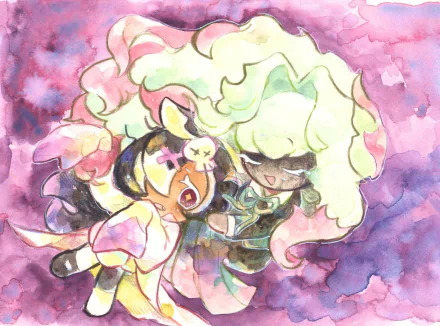 White Ghost Cookie Black Garlic Cookie video game Cookie Run: OvenBreak HD Desktop Wallpaper | Background Image