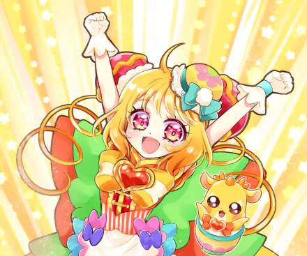 Hanamichi Ran Cure Yum-Yum Anime Delicious Party Precure HD Desktop Wallpaper | Background Image