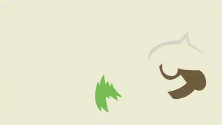 Minimalist HD desktop wallpaper featuring Smeargle from Pokémon in soft, muted colors with anime-style design elements.