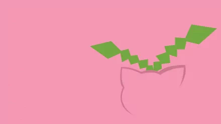 HD anime desktop wallpaper featuring the grass Pokémon Hoppip with its distinct green leaf-like antennae on a pink background.