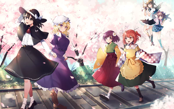 Aya Shameimaru Kosuzu Motoori Hieda no Akyuu Maribel Hearn Renko Usami Anime Touhou HD Desktop Wallpaper | Background Image