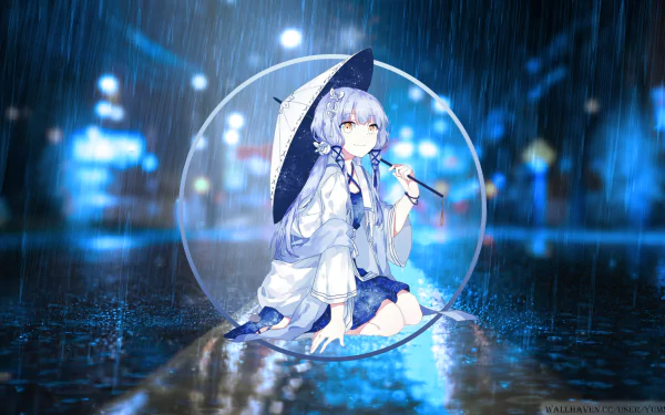rain umbrella Stardust (Vocaloid) picture-in-picture Anime Vocaloid Rain Anime HD Desktop Wallpaper | Background Image
