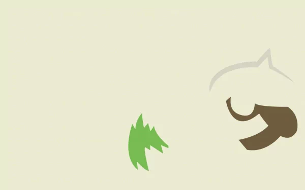 Minimalist HD desktop wallpaper featuring Smeargle from Pokémon in soft, muted colors with anime-style design elements.