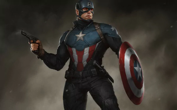 Captain America comic character featured in a high-definition desktop wallpaper and background.