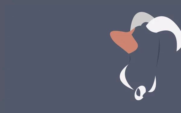 HD PC wallpaper featuring the dark and fire-type Pokémon Houndoom from the Pokémon anime, depicted with its signature horns and muzzle against a plain background.