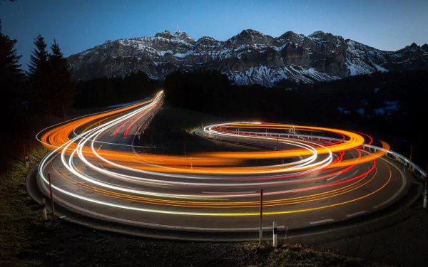 A mesmerizing time-lapse view captured in this stunning high-definition desktop wallpaper.