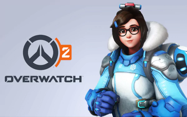 Mei from Overwatch 2 gaming franchise featured in a vibrant HD desktop wallpaper, showcasing a scenic and captivating background.