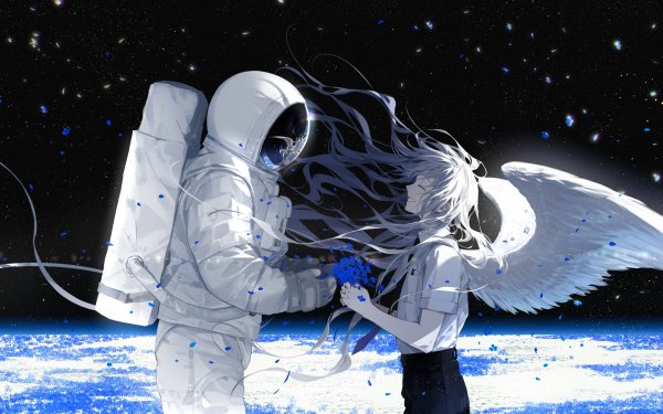Sci Fi Astronaut Angel HD Wallpaper | Background Image