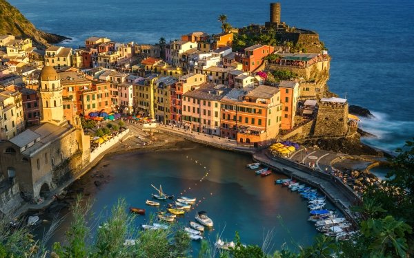 Man Made Vernazza Towns Italy Cinque Terre HD Wallpaper | Background Image