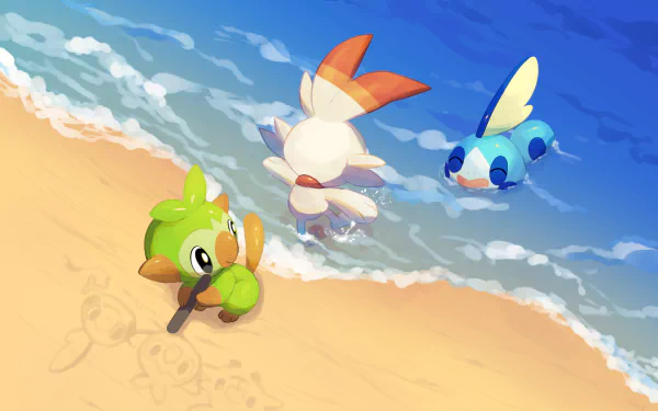 starter pokemon Grookey (Pokémon) Scorbunny (Pokémon) Sobble (Pokémon) video game Pokémon: Sword and Shield HD Desktop Wallpaper | Background Image