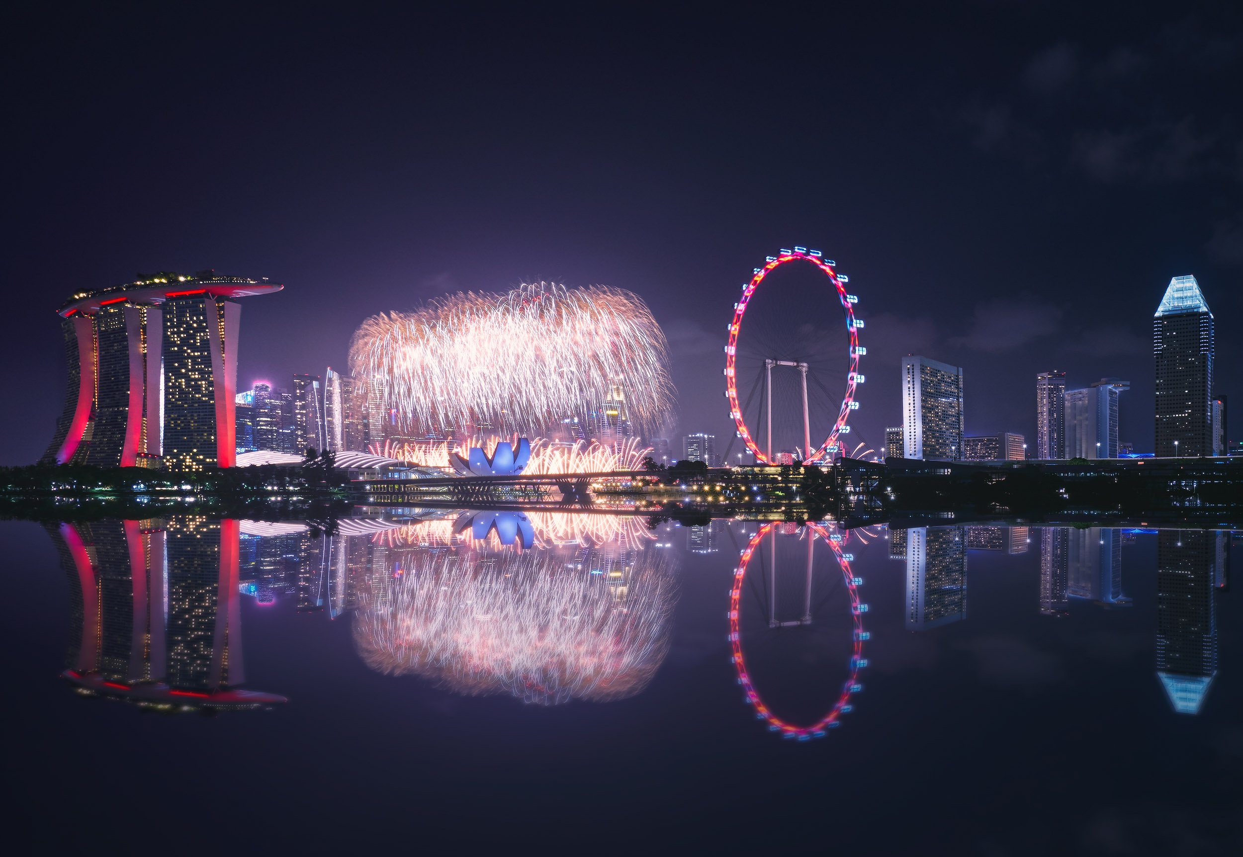 Sands Skyline: HD Fireworks Wallpaper