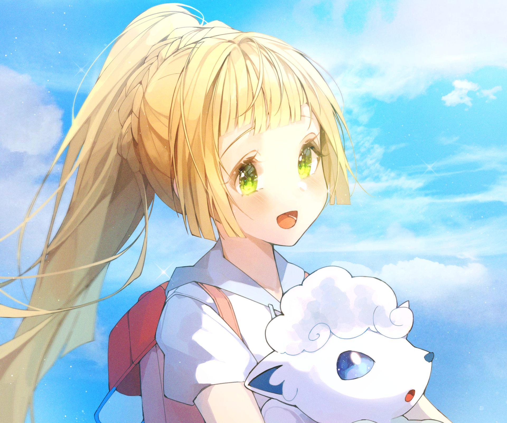 Download Vulpix (Pokémon) Lillie (Pokemon) Video Game Pokémon: Sun And Moon HD Wallpaper