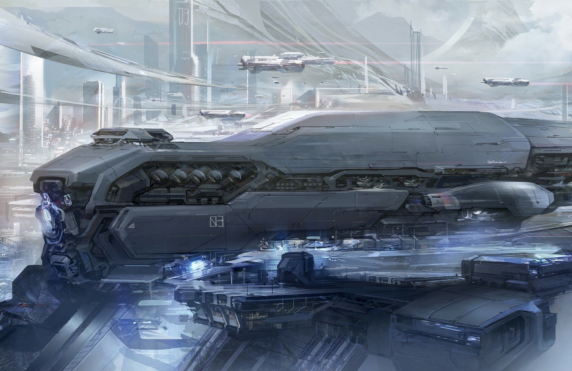 Download Sci Fi City Sci Fi City HD Wallpaper by Won Jun Tae