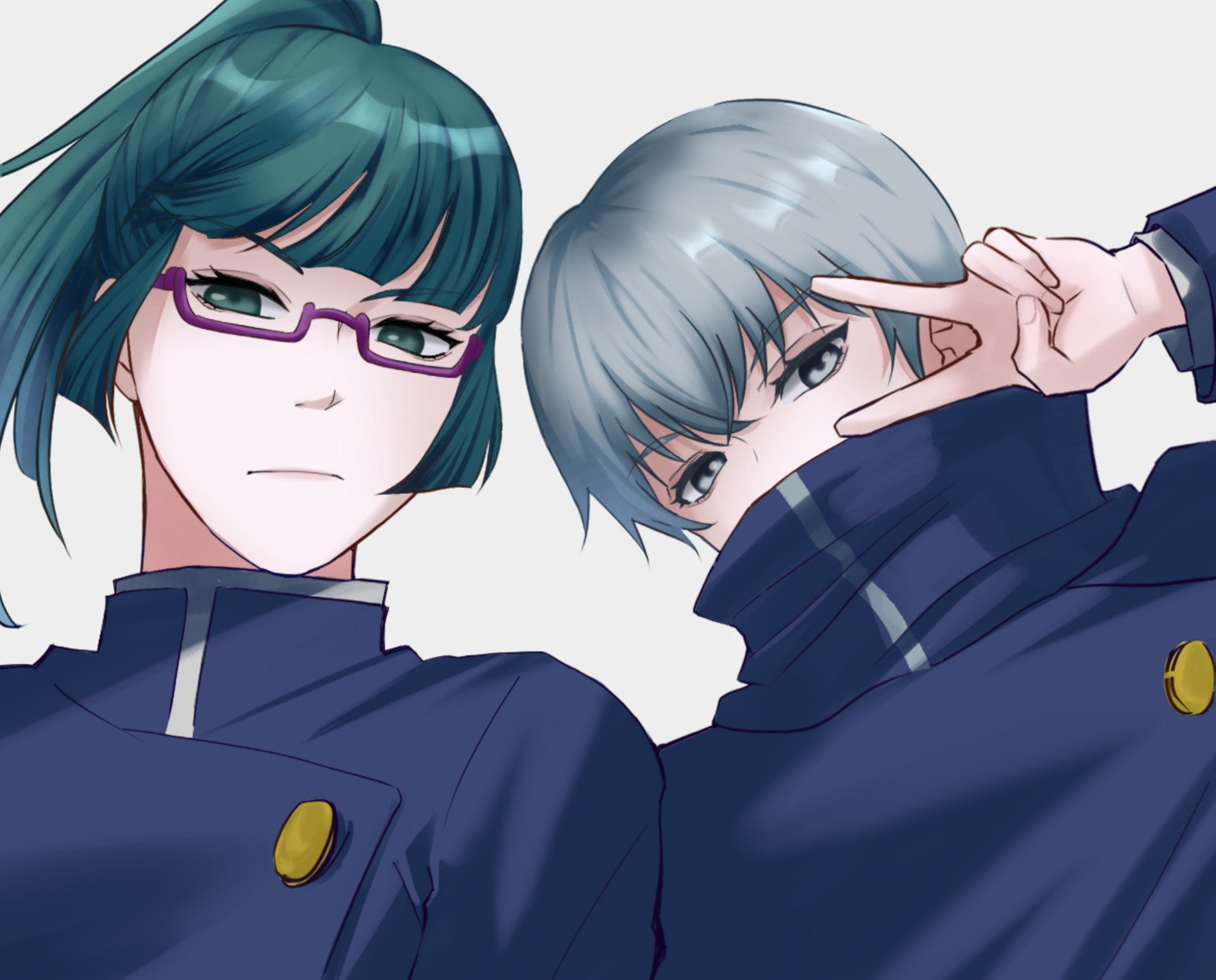 Toge Inumaki and Maki Zenin from Jujutsu Kaisen are featured in this detailed 4K Ultra HD anime desktop wallpaper.