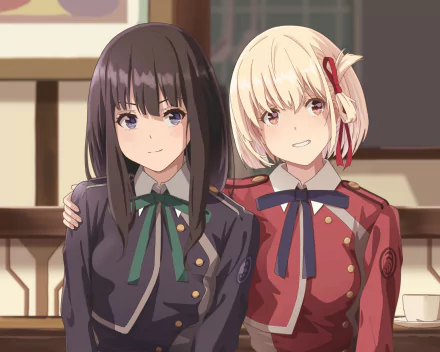 Chisato Nishikigi Takina Inoue Anime Lycoris Recoil HD Desktop Wallpaper | Background Image