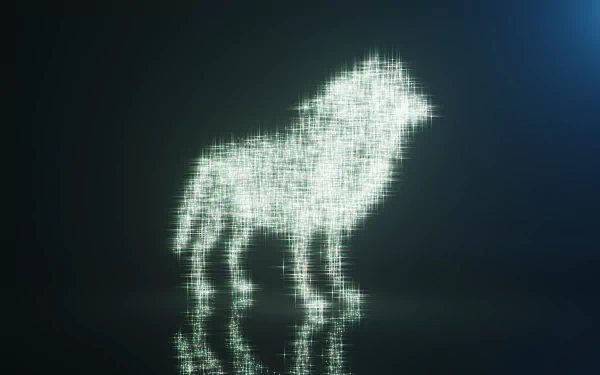  glow starry particle wolf shaped