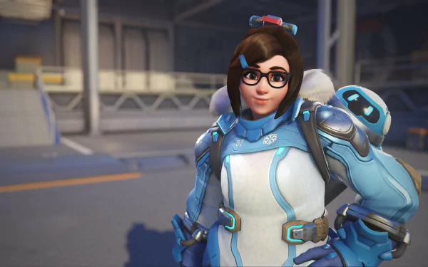 Mei from Overwatch 2 featured in a vibrant HD desktop wallpaper, showcasing the popular video game character in a stunning background setting.
