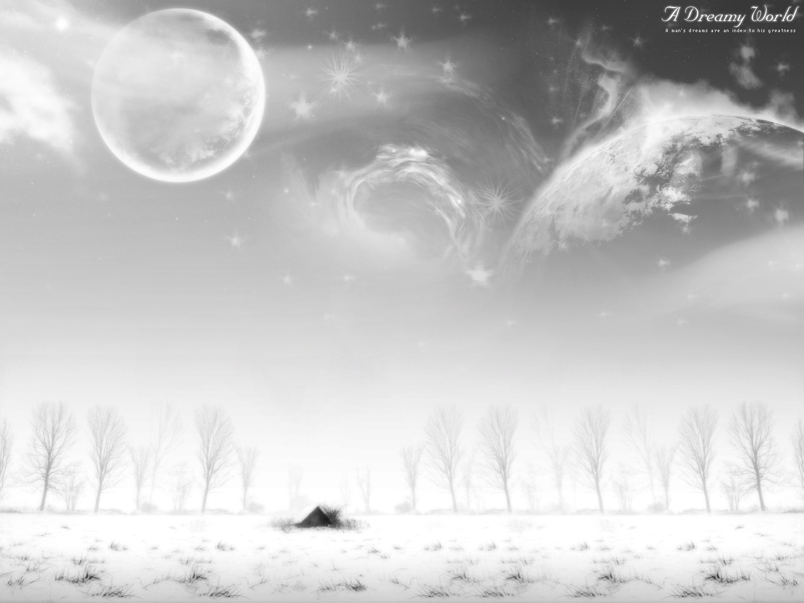 Moonlit Winter Dreamscape — HD Nature Wallpaper, image size:1600x1200