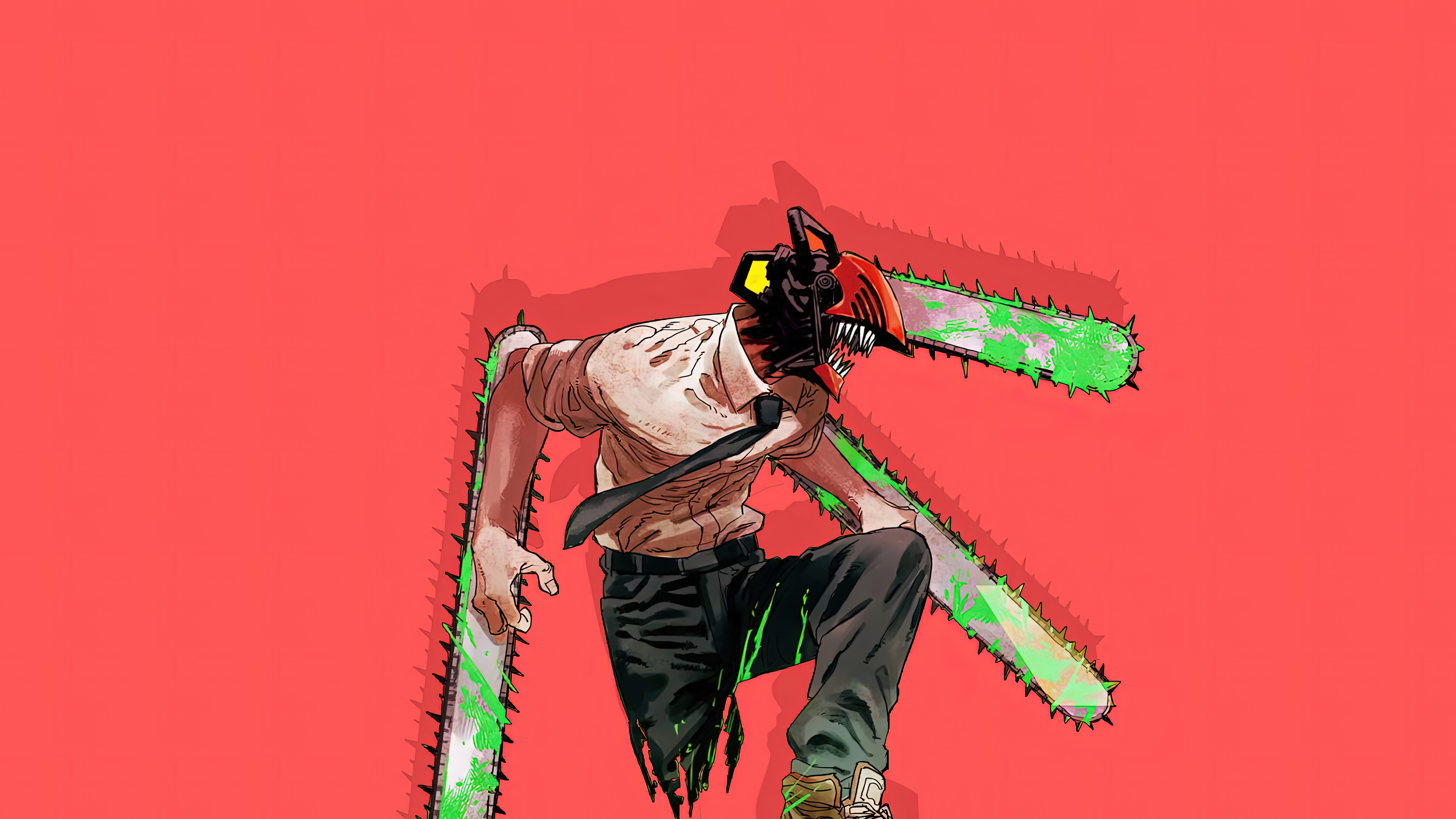 Denji Wallpaper 4K, AMOLED, Chainsaw Man